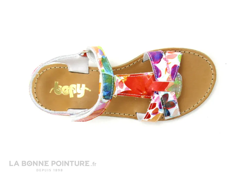 Achat chaussures Bopy Enfant Nu-pieds, vente Bopy EVAPI Multicolore - Sandale mode fille avec bride velcro