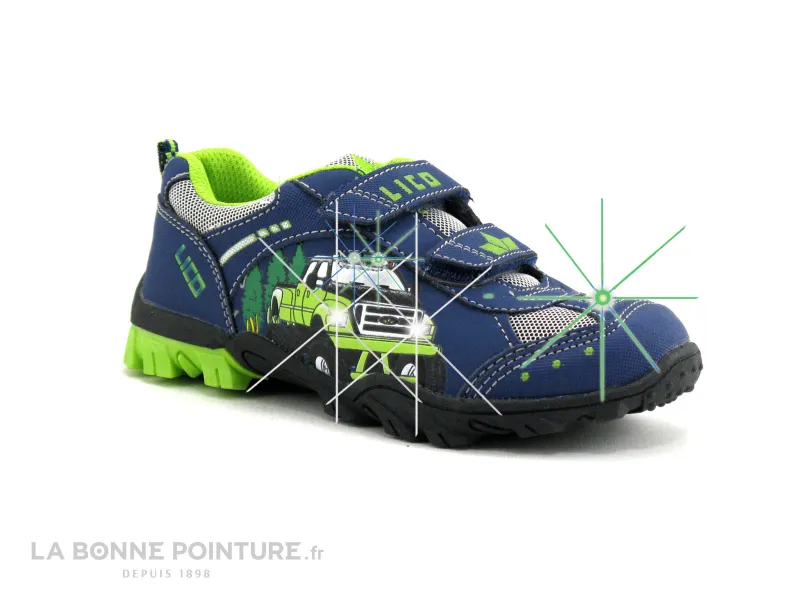 Achat chaussures LICO Enfant Basket, vente Lico 300143 Monster Truck V Blink marine Lemon - Basket led