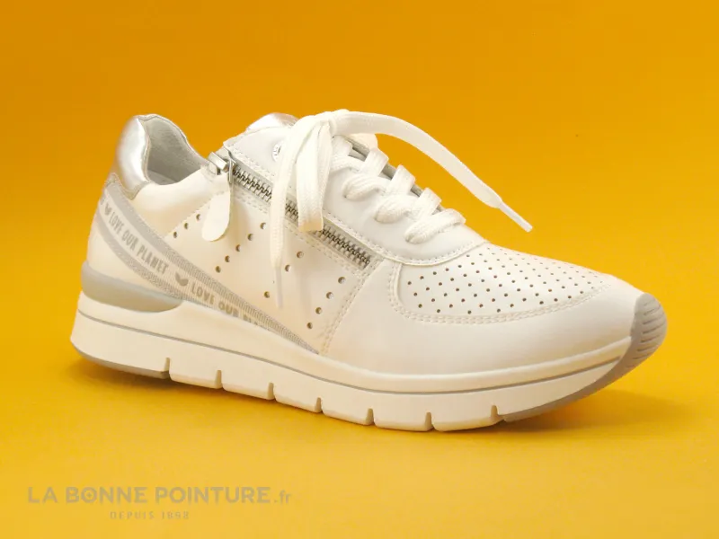 Achat chaussures Marco Tozzi Femme Basket, vente Marco Tozzi - 2-23723-24 - Basket Love our Planet - White comb