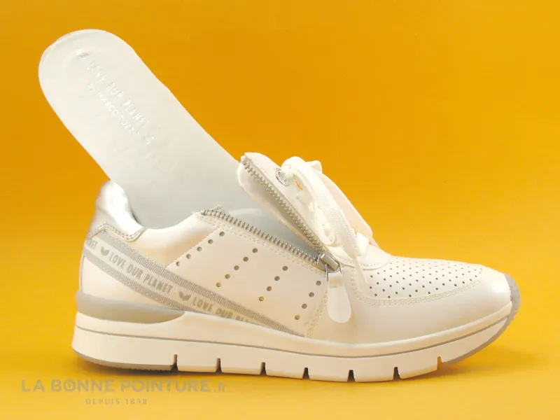 Achat chaussures Marco Tozzi Femme Basket, vente Marco Tozzi - 2-23723-24 - Basket Love our Planet - White comb