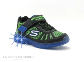 Achat chaussures Skechers Bébé Basket, vente Skechers Light ILLUMI Black Blue Lime - 401520N - Basket led