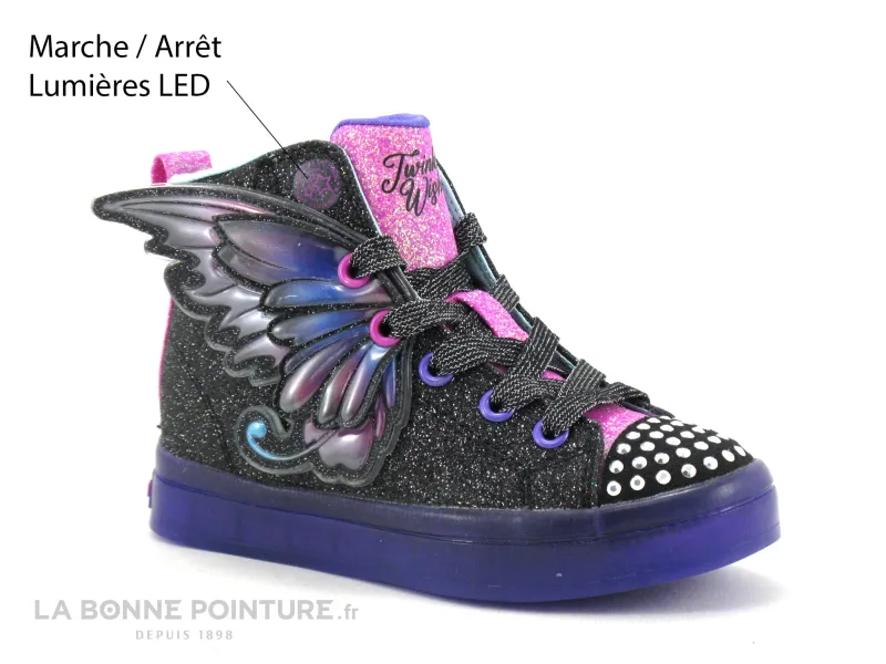 Achat chaussures Skechers Enfant Basket, vente Skechers 314350L TWI-LITES 2-0 Twinkle wishes - Papillon - Basket Fille