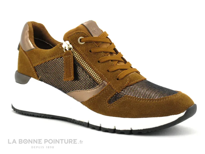 Achat chaussures Tamaris Femme Basket, vente Tamaris 1-23702-25 cognac comb - Basket compensee