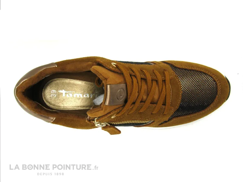 Achat chaussures Tamaris Femme Basket, vente Tamaris 1-23702-25 cognac comb - Basket compensee