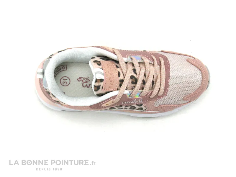 Achat chaussures Wipop Enfant Basket, vente Wipop LAPPY Rose - Leopard - Basket fille