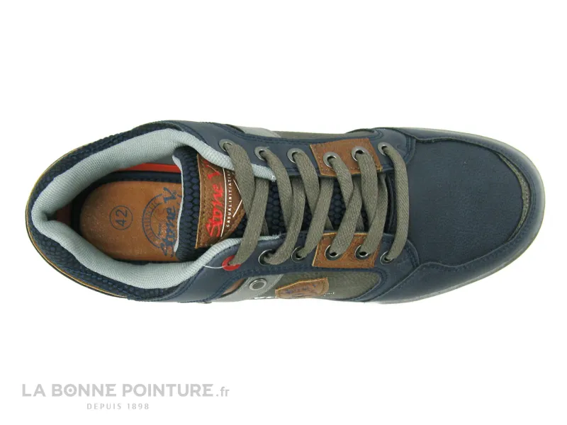 Achat chaussures ZERO faute Homme Basket, vente Stone V H70320-401 - Navy - Basket Homme bleu marine - marron