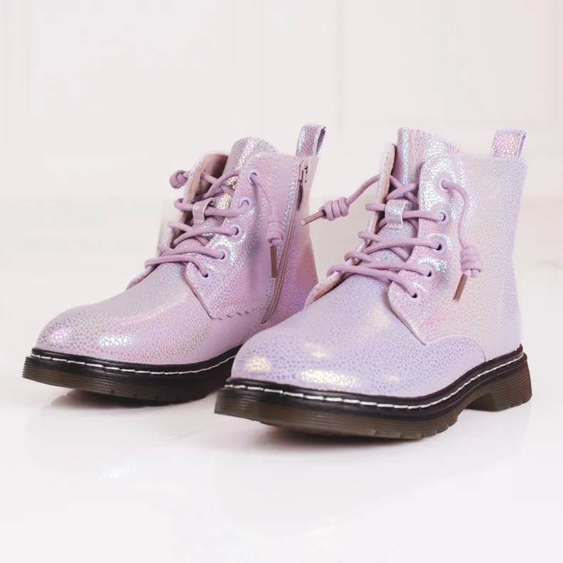 Bottines filles avec brillant Shelovet rose