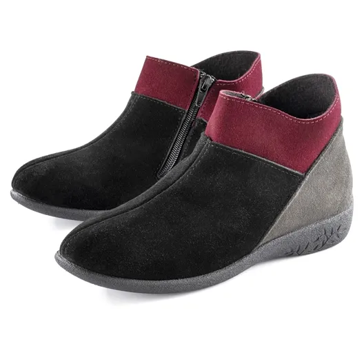 Bottines Lou Noir/gris/rouge - taille 39