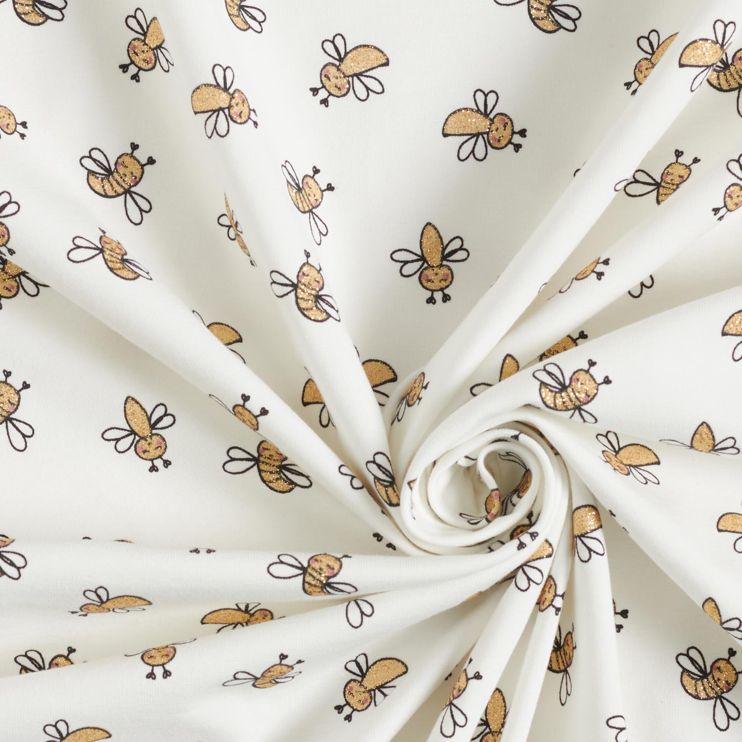 Jersey coton Abeilles scintillantes – ivoire