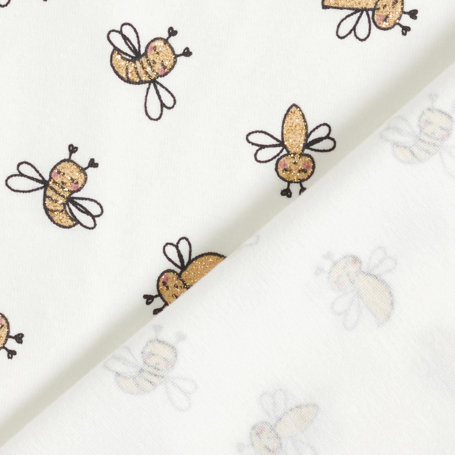 Jersey coton Abeilles scintillantes – ivoire