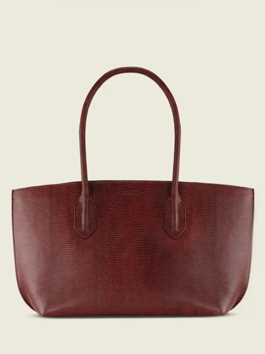 LEATHER TOTE BAG WOMAN RED Édith 1960 - Garnet