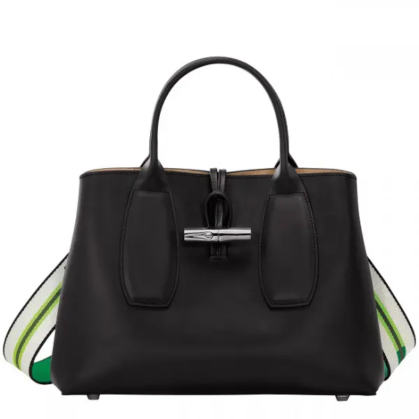 Longchamp - Sac à main Roseau Box M Noir