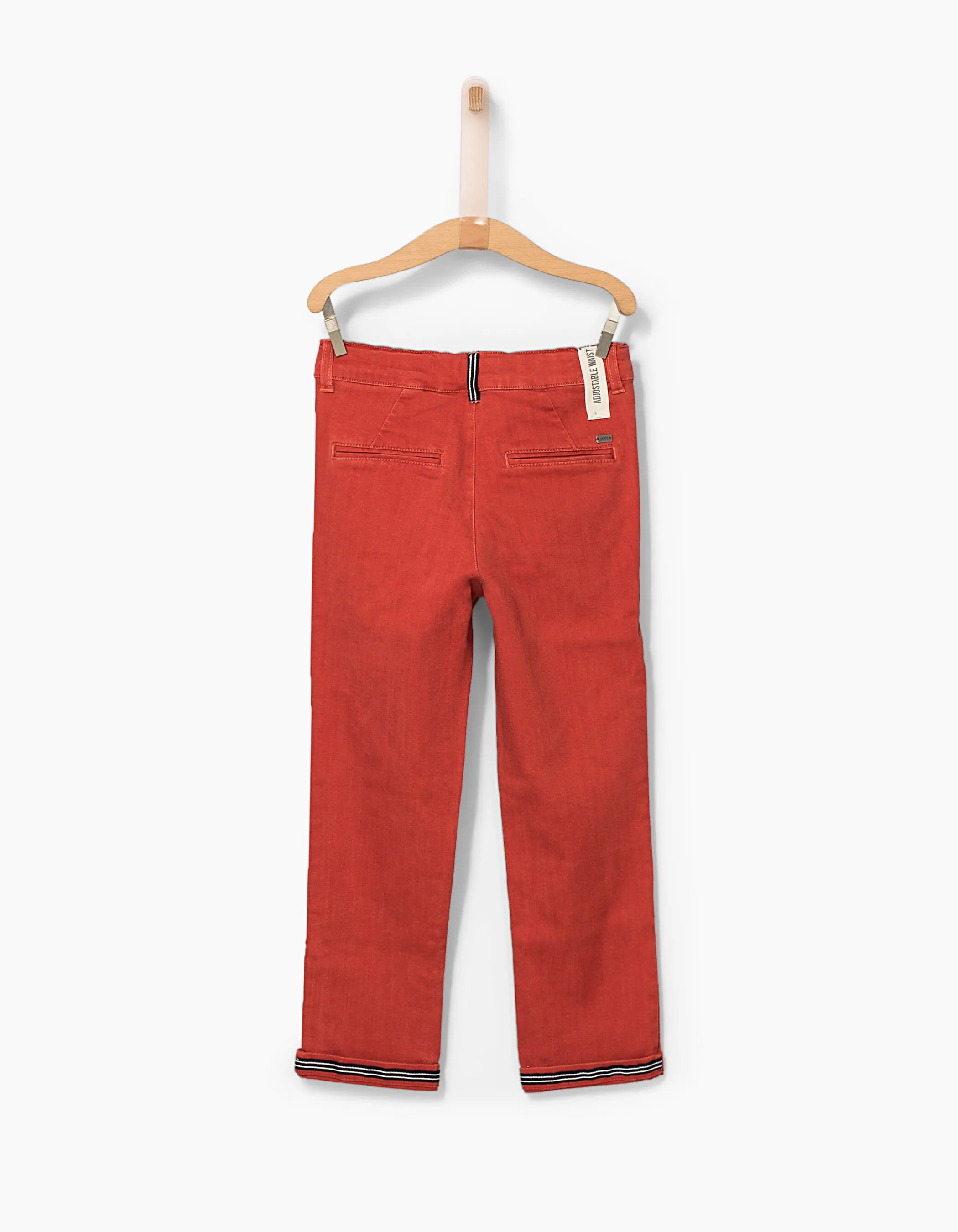 Pantalon chino orange à ganses rayées garçon 