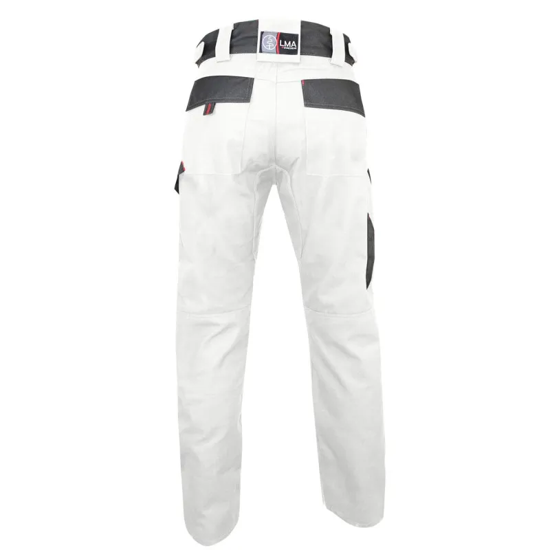 Pantalon de peintre blanc pas cher résistant multipoches| LMA FACADE