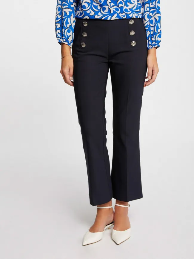 Pantalon droit taca bleu marine femme - Morgan | wimod