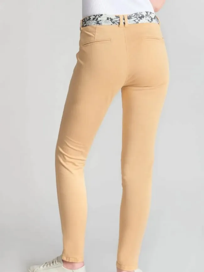 Pantalon slim dyli beige femme - Le Temps Des Cerises | wimod