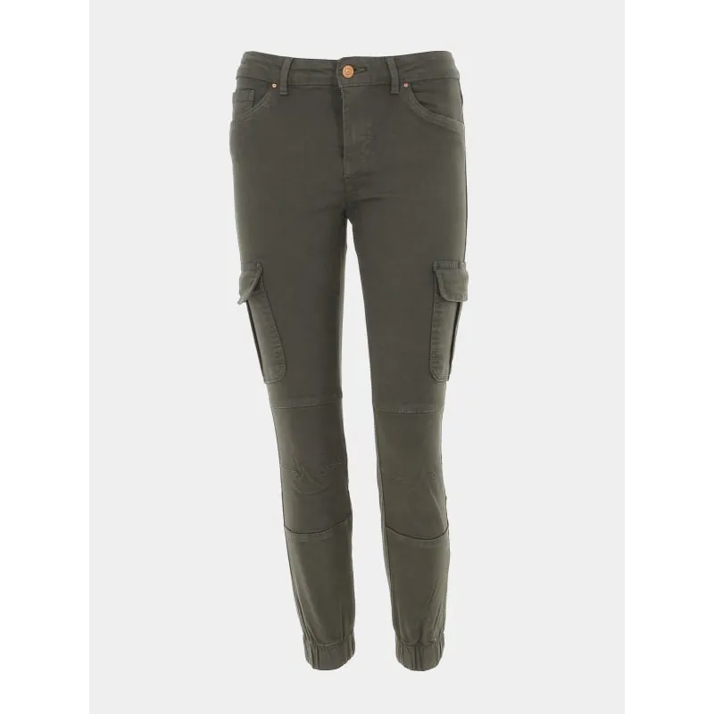 Pantalon slim dyli kaki femme - Le Temps Des Cerises | wimod