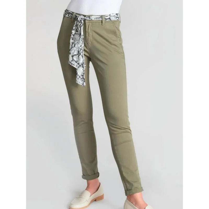 Pantalon slim dyli kaki femme - Le Temps Des Cerises | wimod