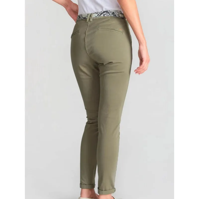 Pantalon slim dyli kaki femme - Le Temps Des Cerises | wimod