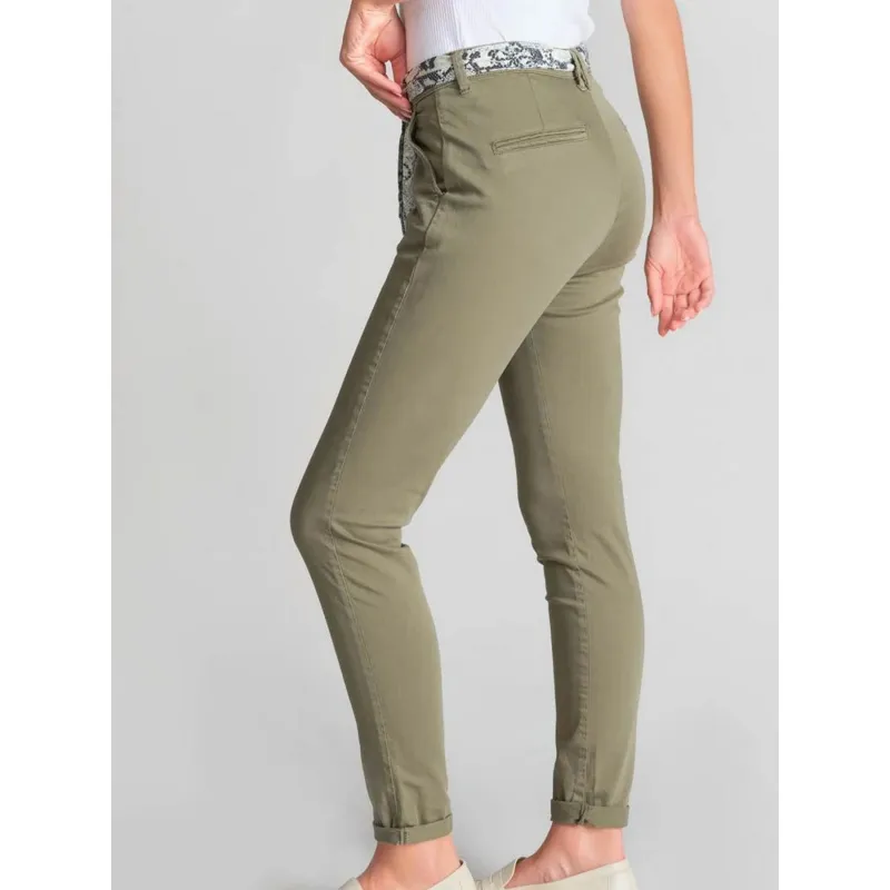 Pantalon slim dyli kaki femme - Le Temps Des Cerises | wimod