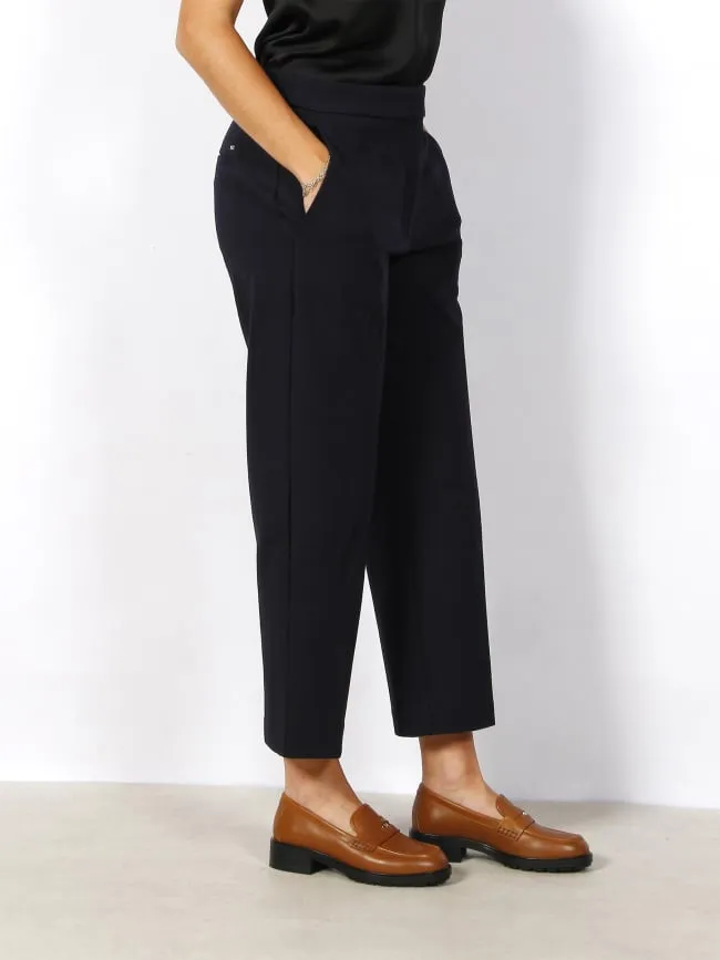 Pantalon tapered punto bleu marine femme - Tommy Hilfiger | wimod