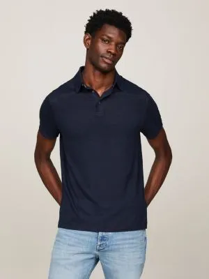 Polo coupe standard en lin haut de gamme | Bleu | Tommy Hilfiger