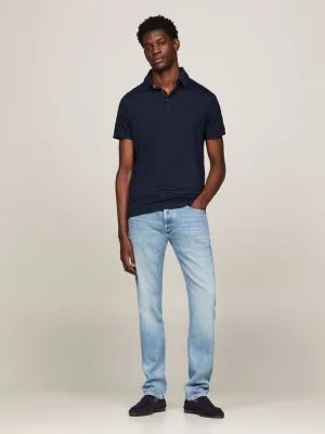 Polo coupe standard en lin haut de gamme | Bleu | Tommy Hilfiger