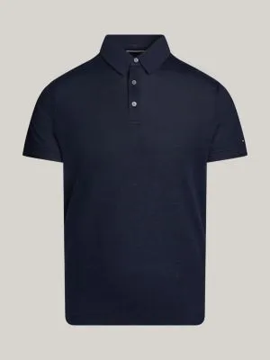 Polo coupe standard en lin haut de gamme | Bleu | Tommy Hilfiger