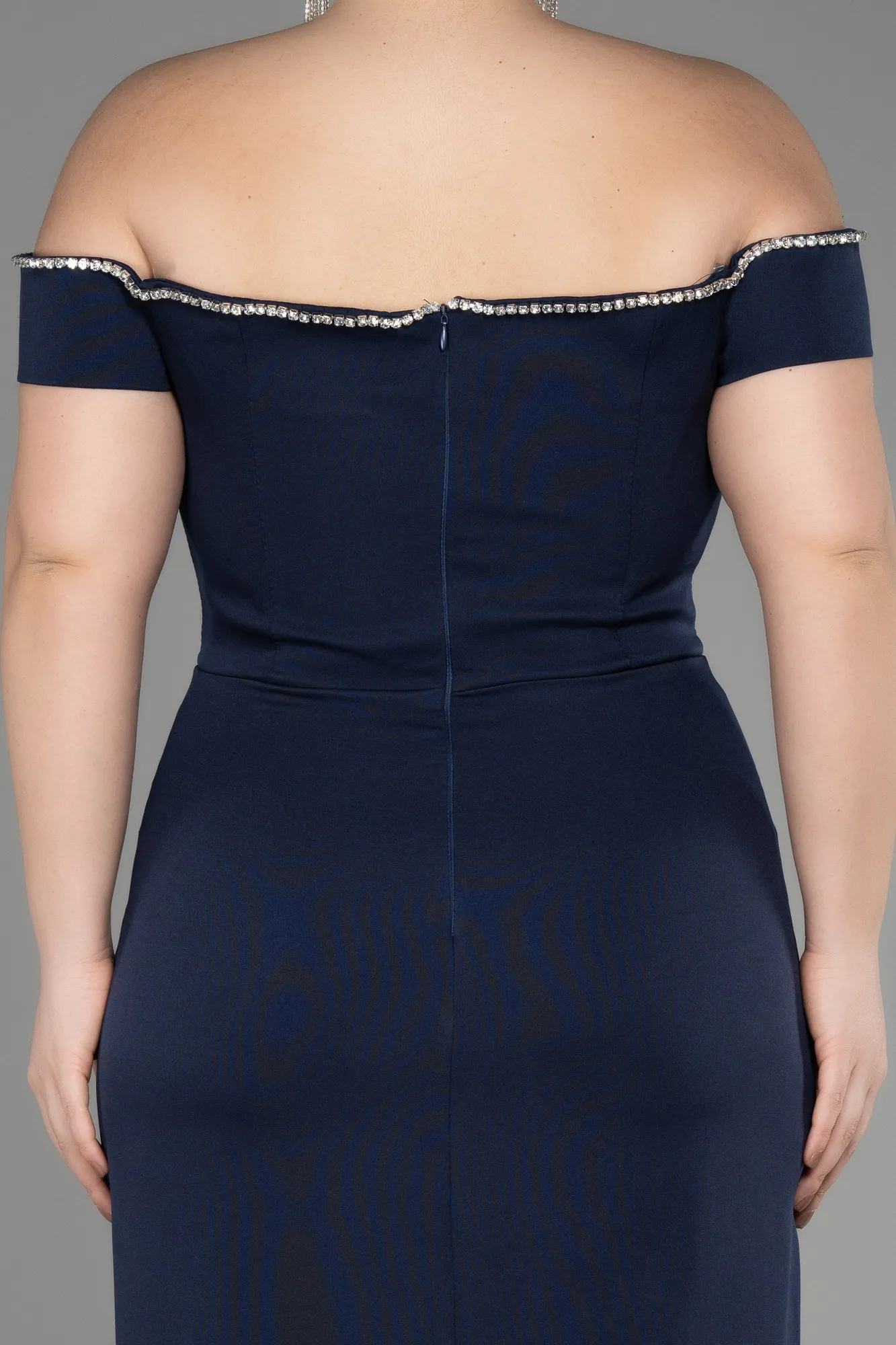 Robe de Soirée Grande Taille Longue Bleu Marine ABU3784