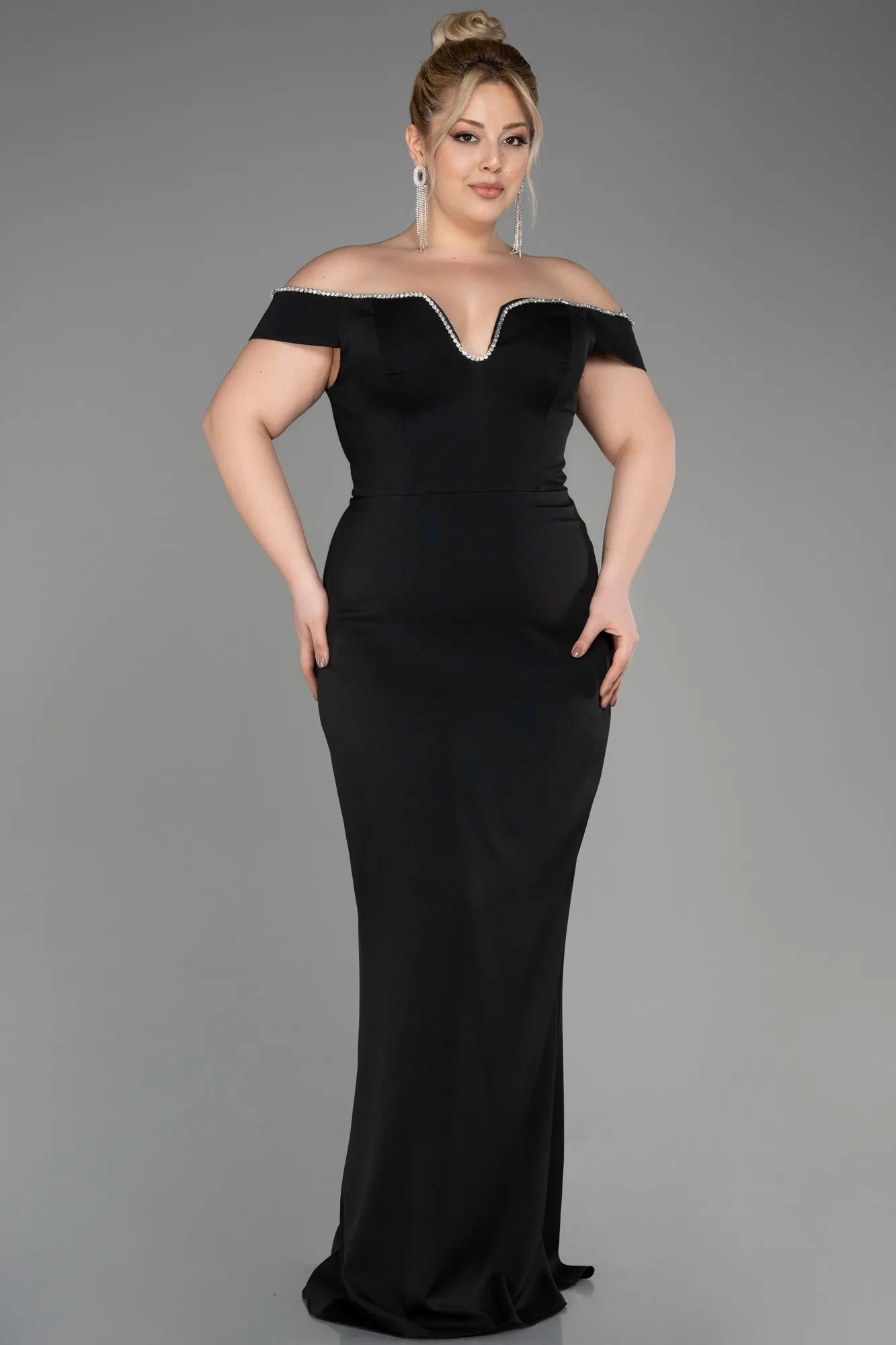 Robe de Soirée Grande Taille Longue Bleu Marine ABU3784