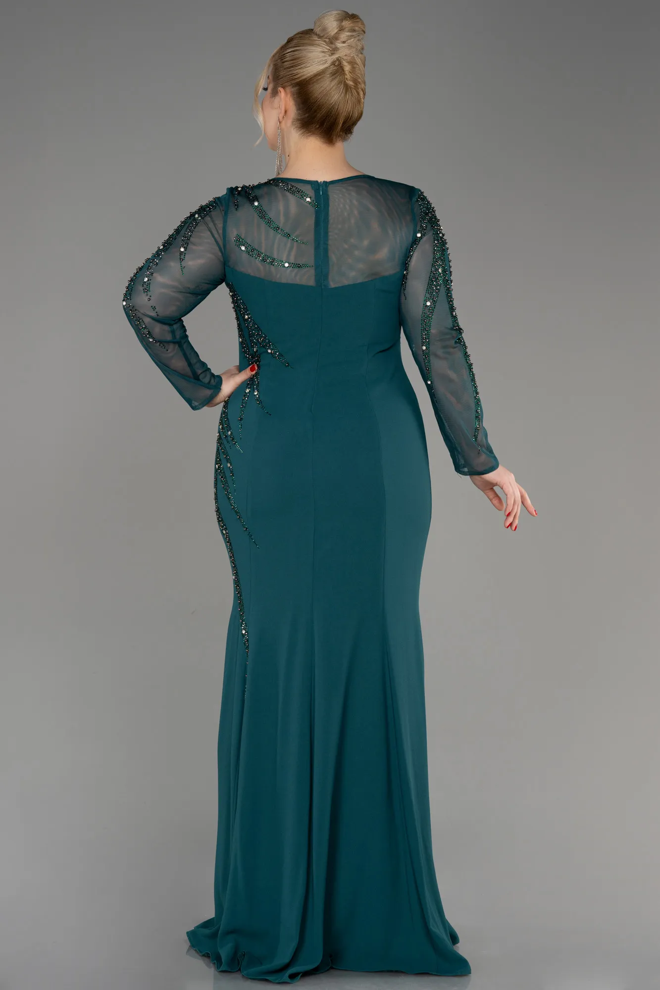 Robe De Soirée Grande Taille Longue Émeraude ABU3928