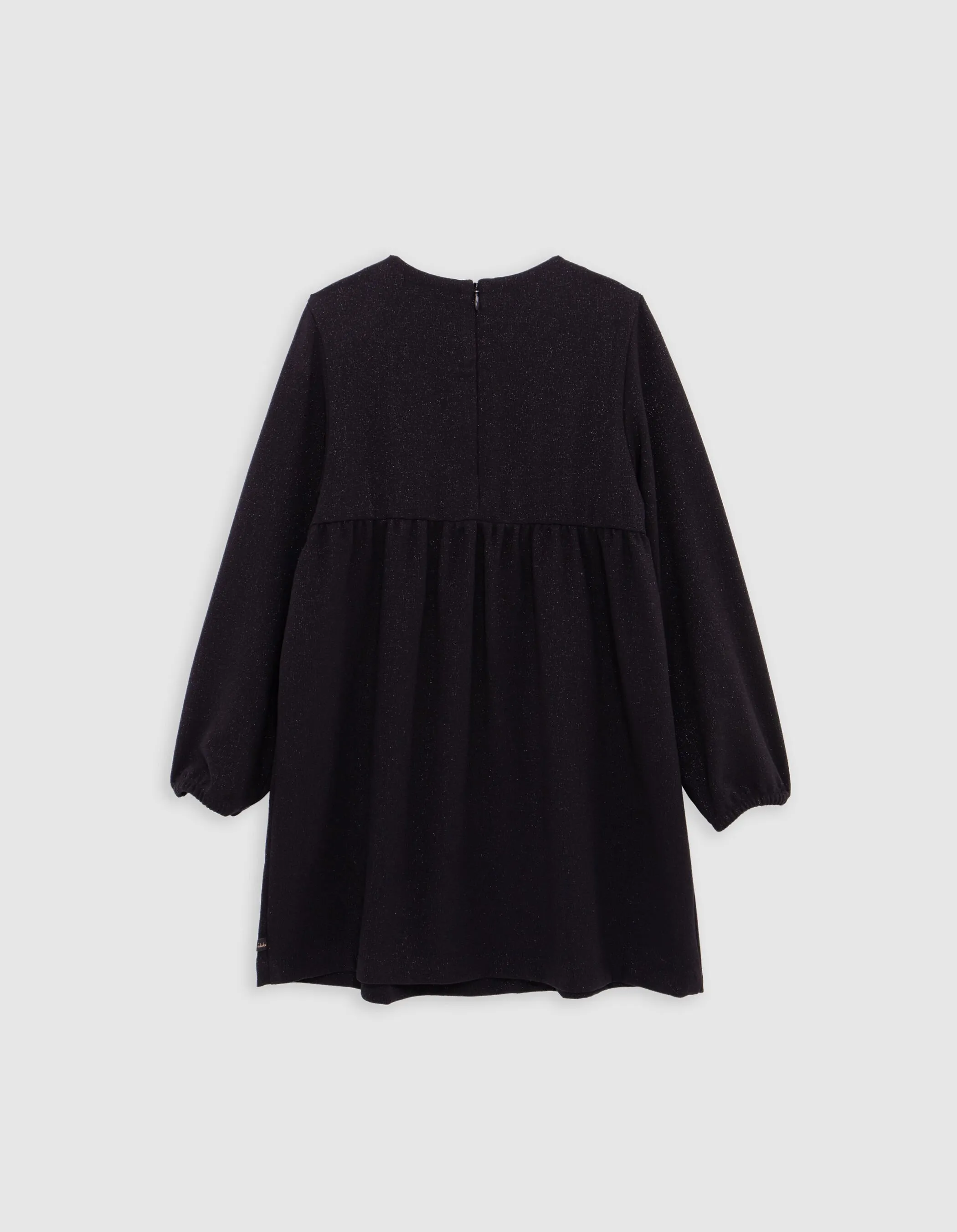 Robe noire pailleté broderie coeur fille