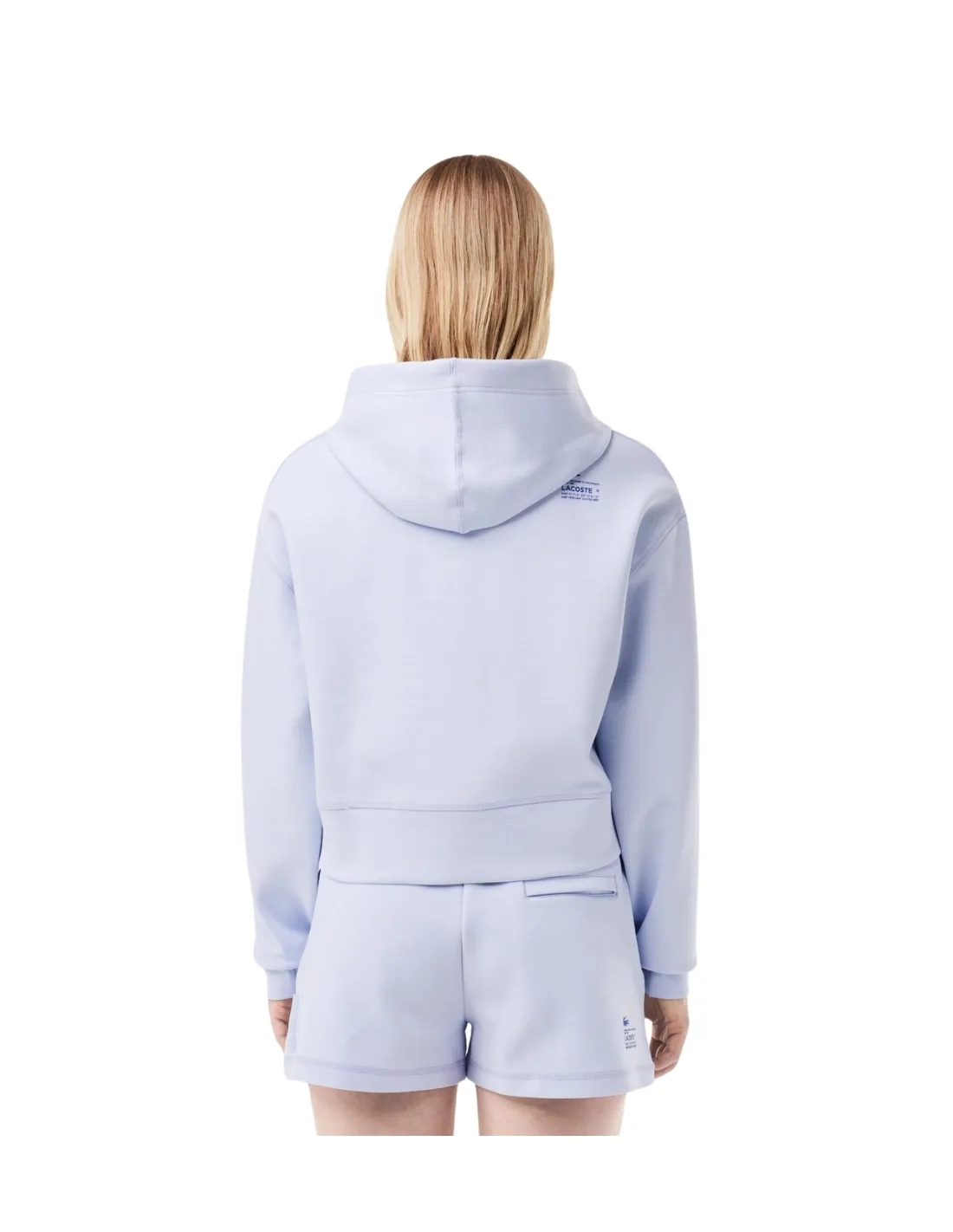 Sweat a capuche femme Lacoste Ref 57984 J2G Phoenix bleu clair