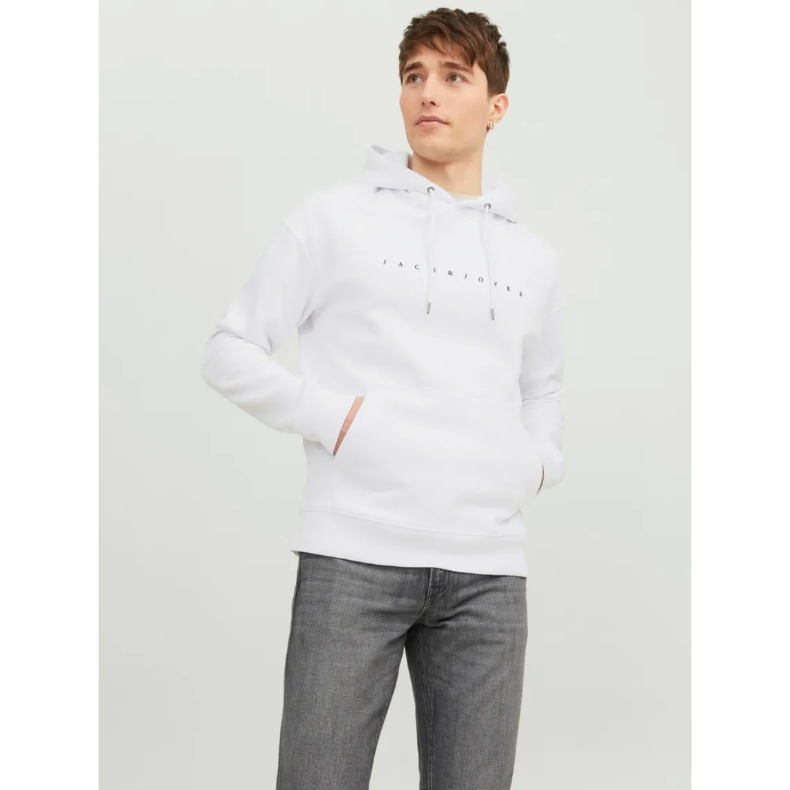 Sweat à capuche Relaxed Fit Manches courtes Blanc en coton | 3 Suisses