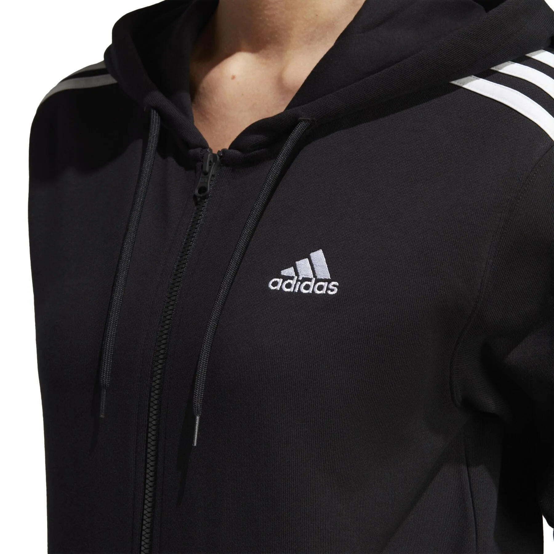 Sweatshirt régulier full zip à capuche molleton femme adidas Essentials 3-Stripes