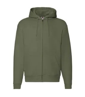 Sweatshirt à capuche et fermeture zippée homme olive Fruit of the Loom