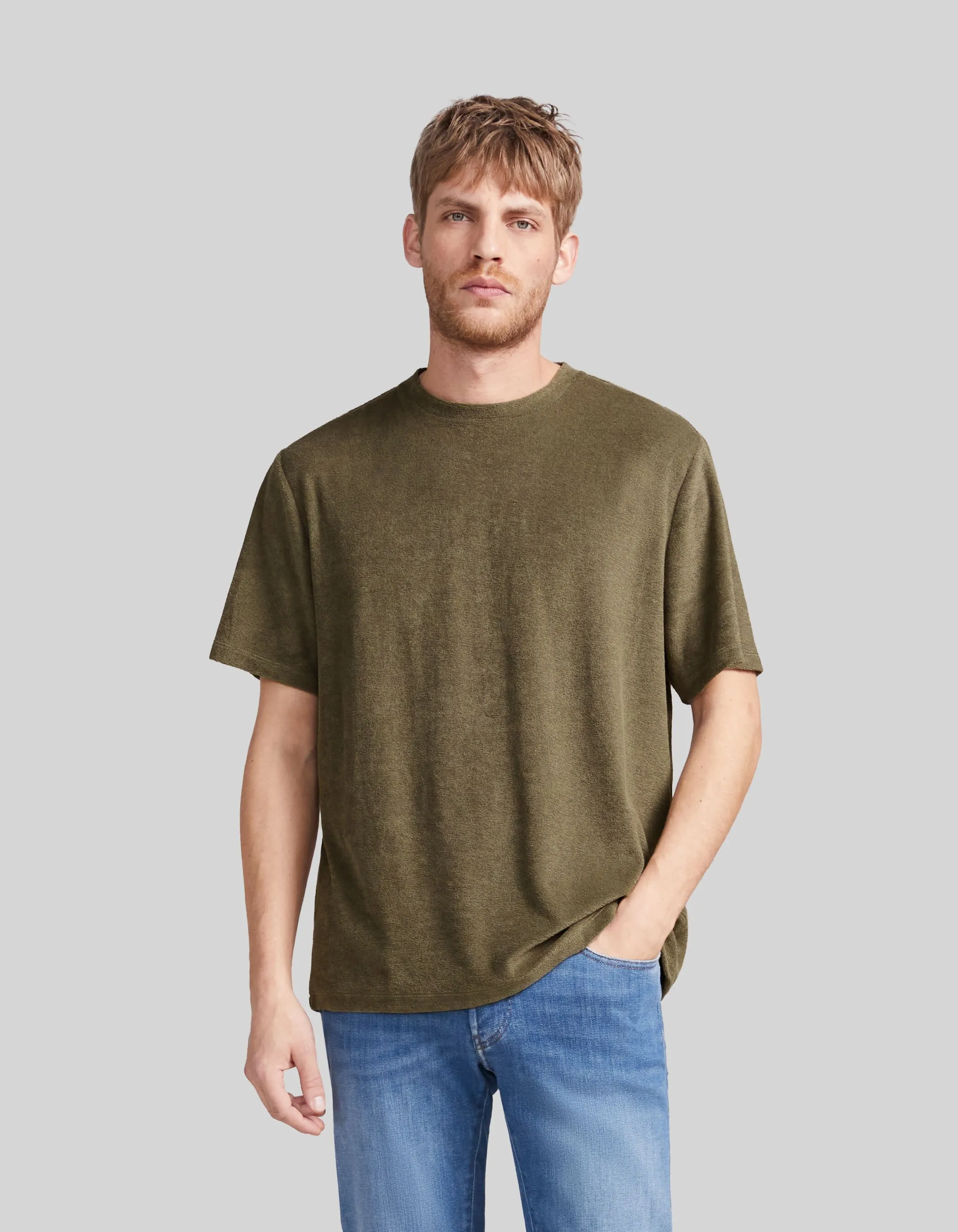 T-shirt army green en éponge Homme