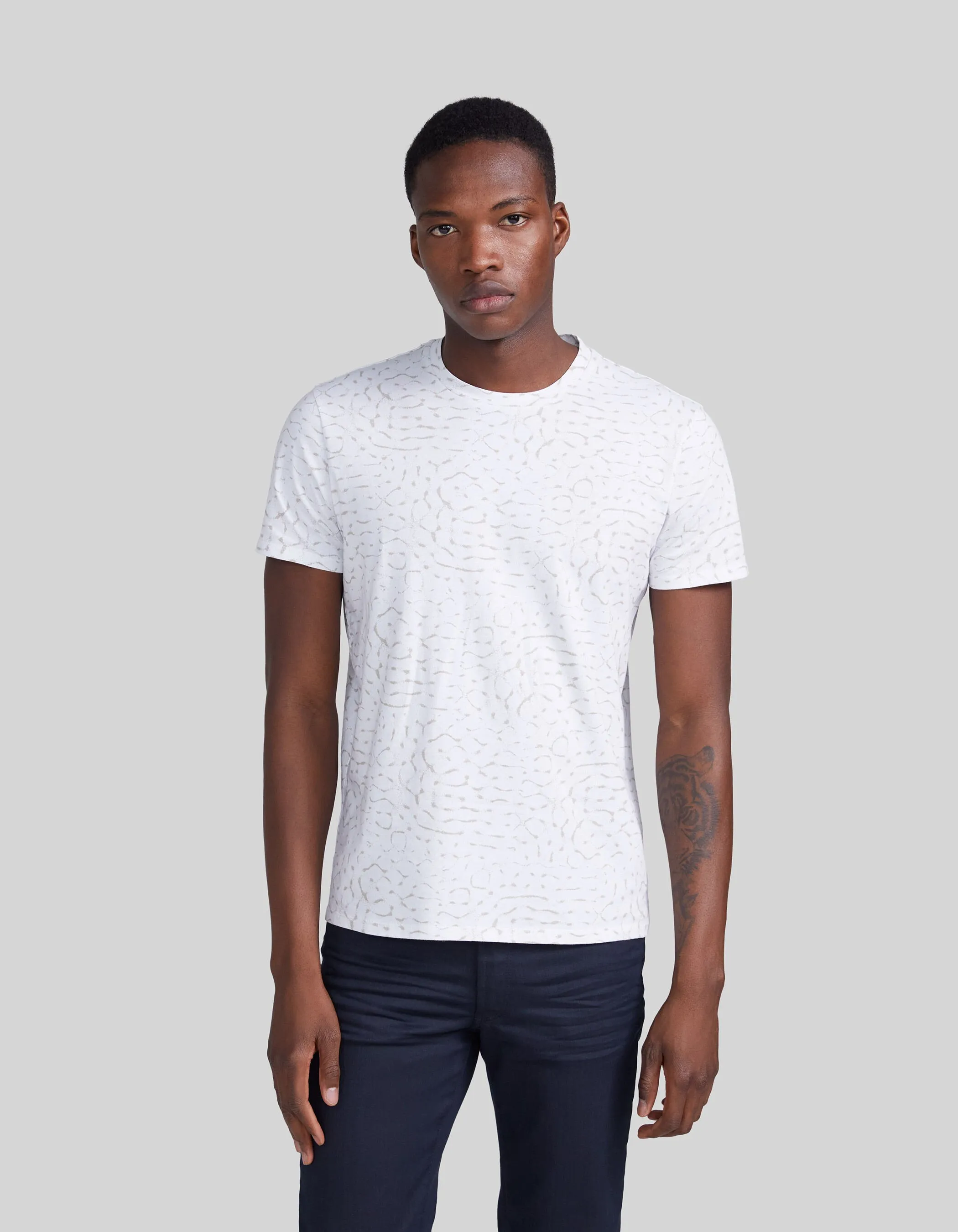 T-shirt blanc DRY FAST motif animalier Homme