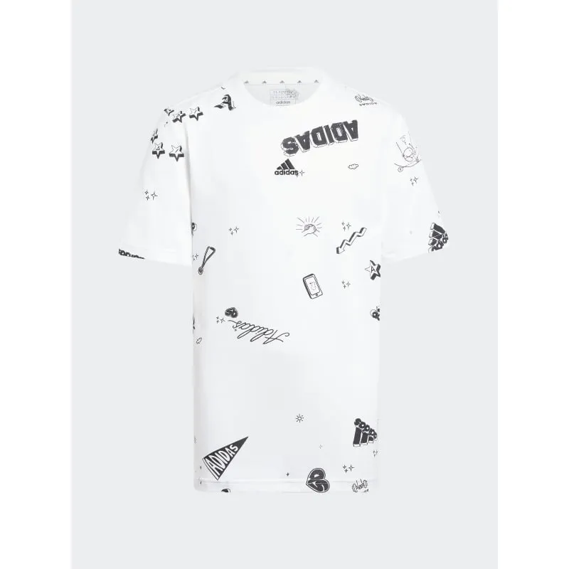 T-shirt bluv motif blanc garçon - Adidas | wimod