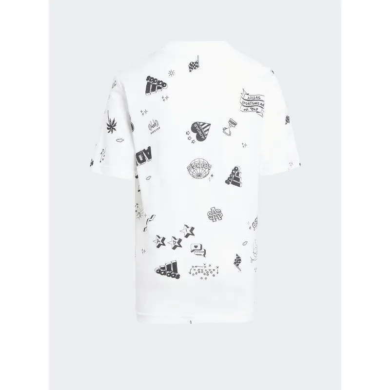 T-shirt bluv motif blanc garçon - Adidas | wimod