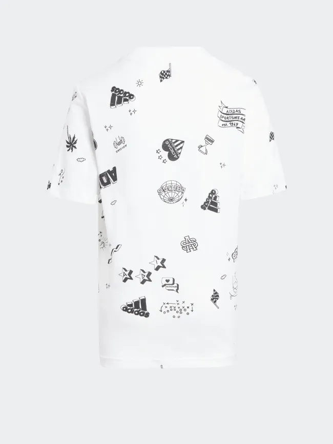 T-shirt bluv motif blanc garçon - Adidas | wimod