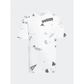 T-shirt bluv motif blanc garçon - Adidas | wimod