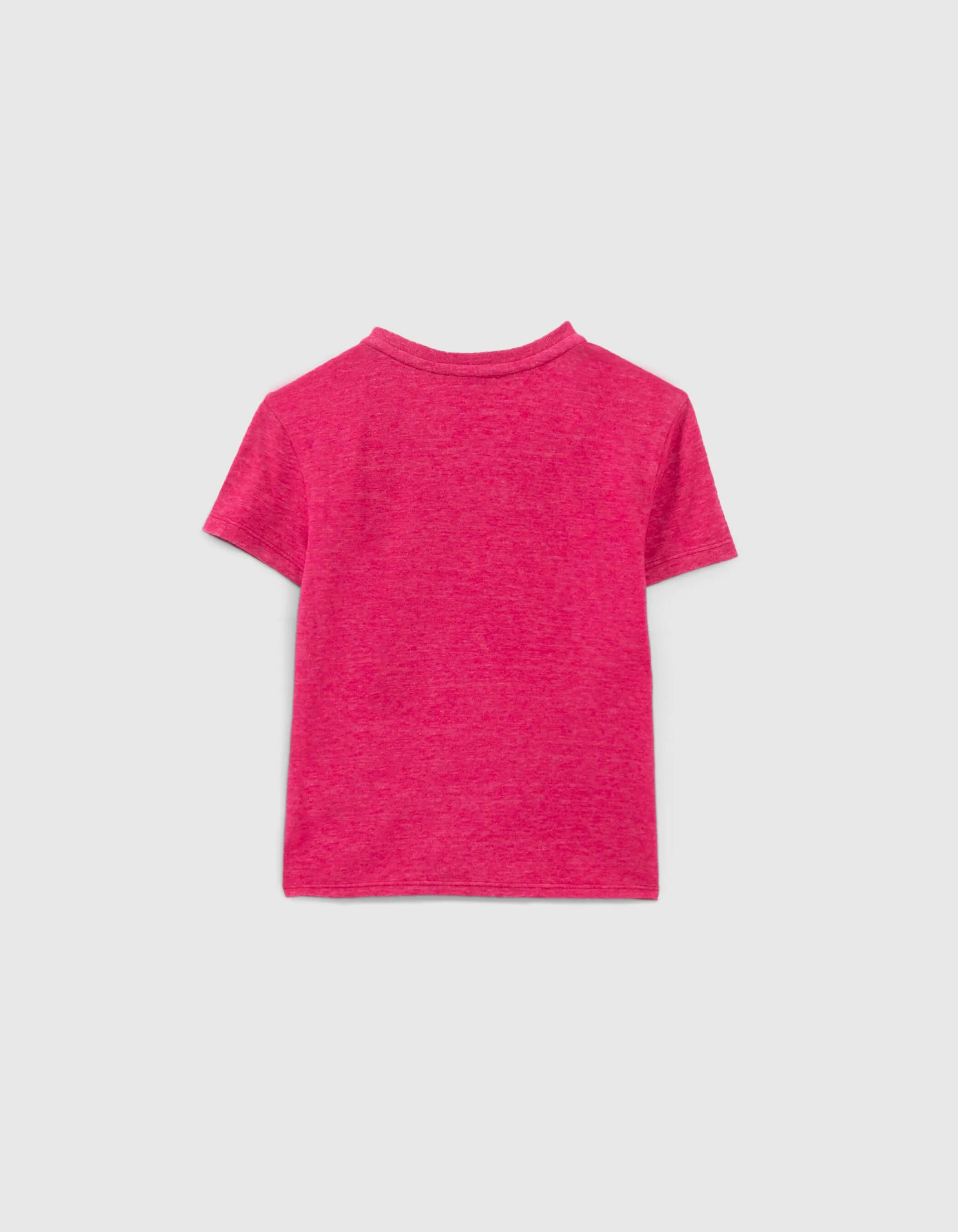 T-shirt fuchsia rosace avec noeud devant fille