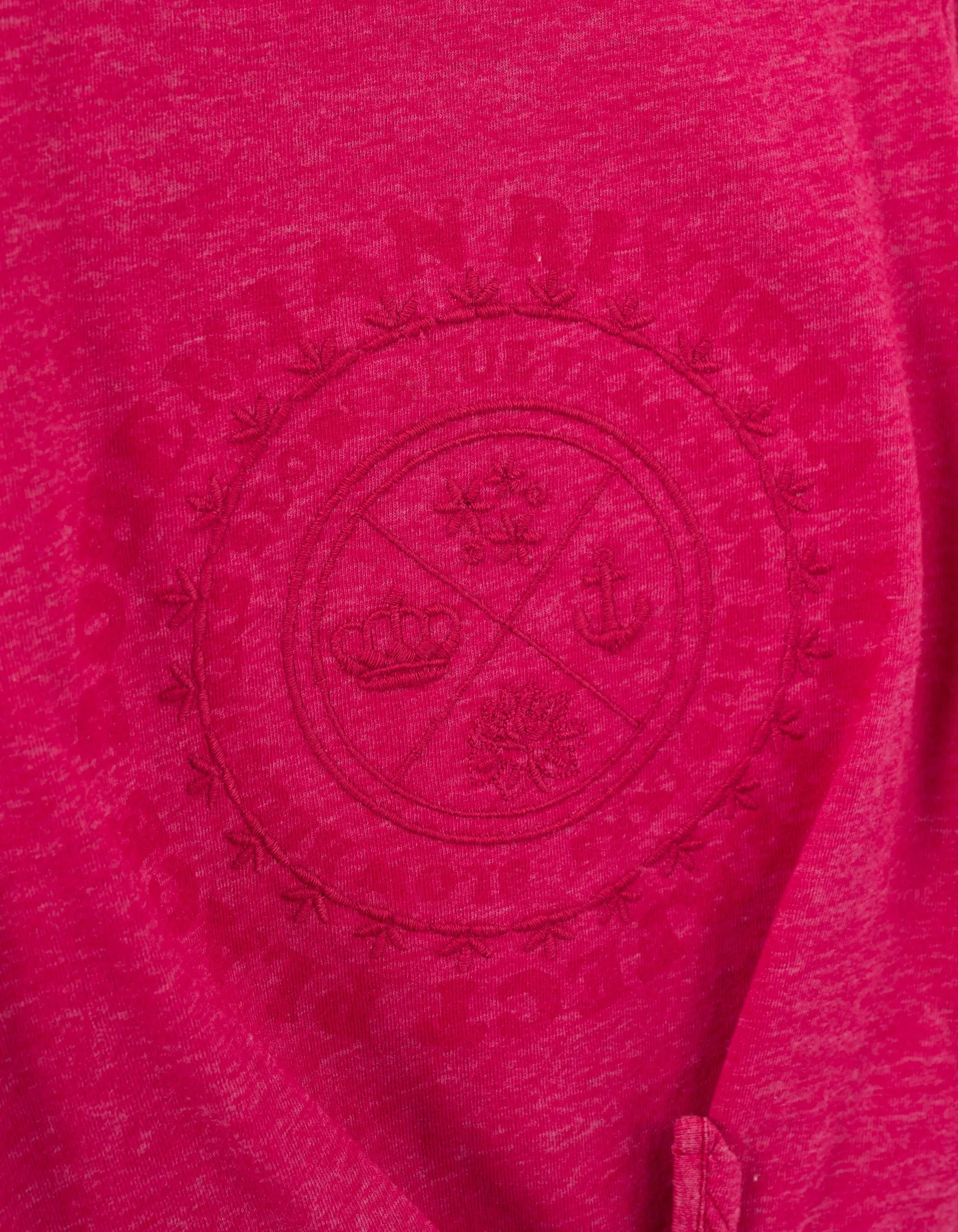 T-shirt fuchsia rosace avec noeud devant fille