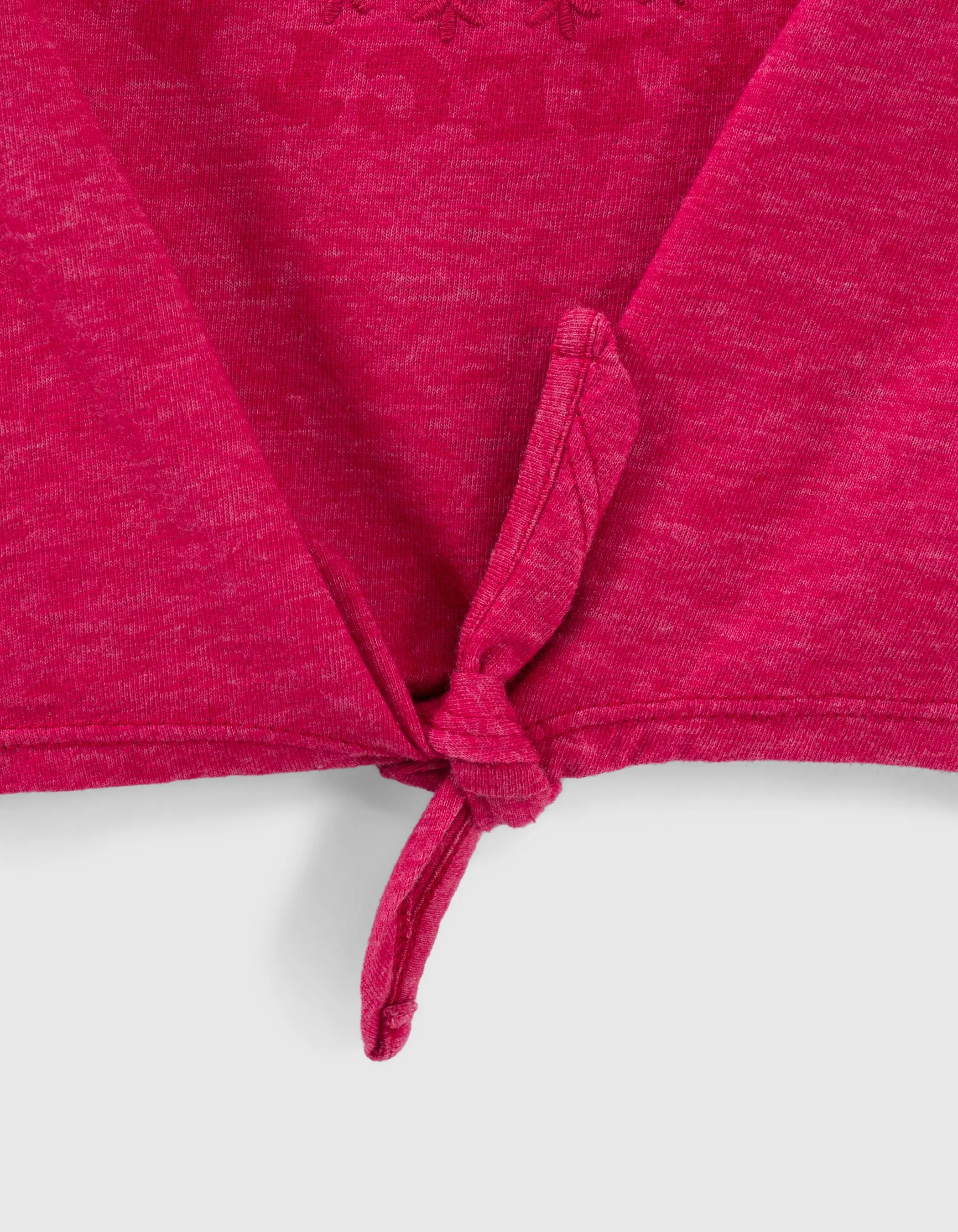 T-shirt fuchsia rosace avec noeud devant fille