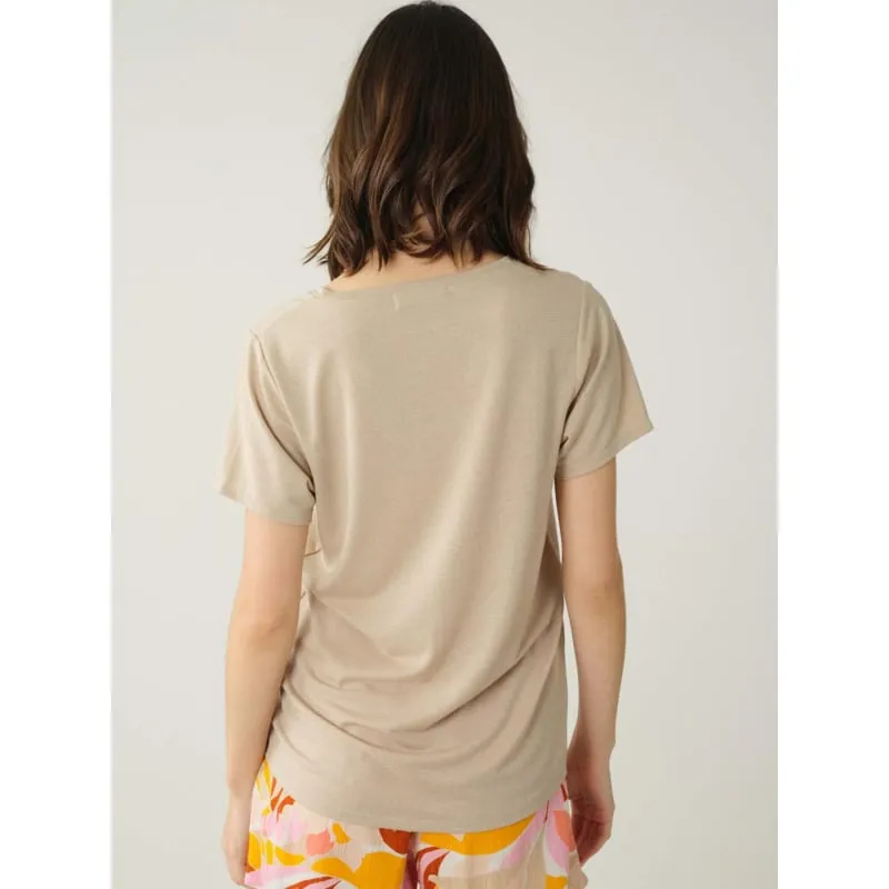 T-shirt glowy beige femme - Deeluxe | wimod