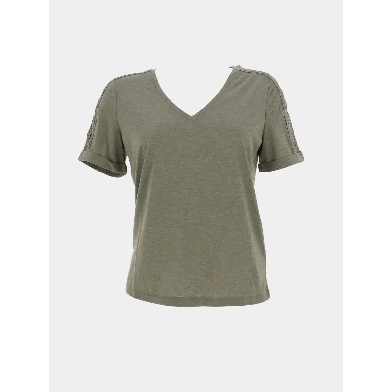 T-shirt glowy beige femme - Deeluxe | wimod