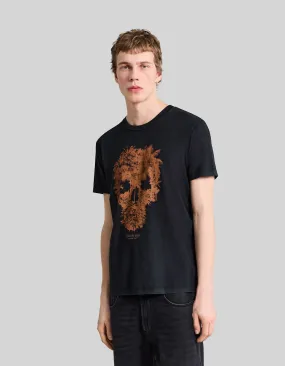 T-shirt noir visuel tête de mort-palmiers Homme