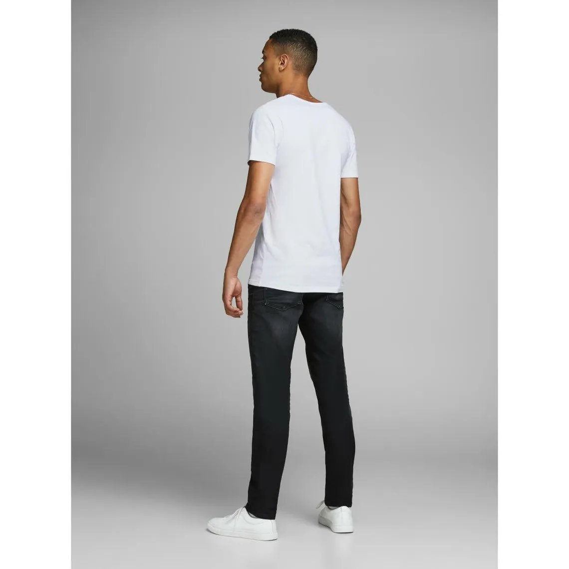 T-shirt Stretch Fit Col en V Manches courtes Blanc Jack & Jones - T-shirt / Polo Homme sur MenCorner