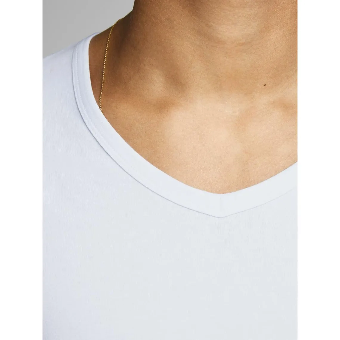 T-shirt Stretch Fit Col en V Manches courtes Blanc Jack & Jones - T-shirt / Polo Homme sur MenCorner